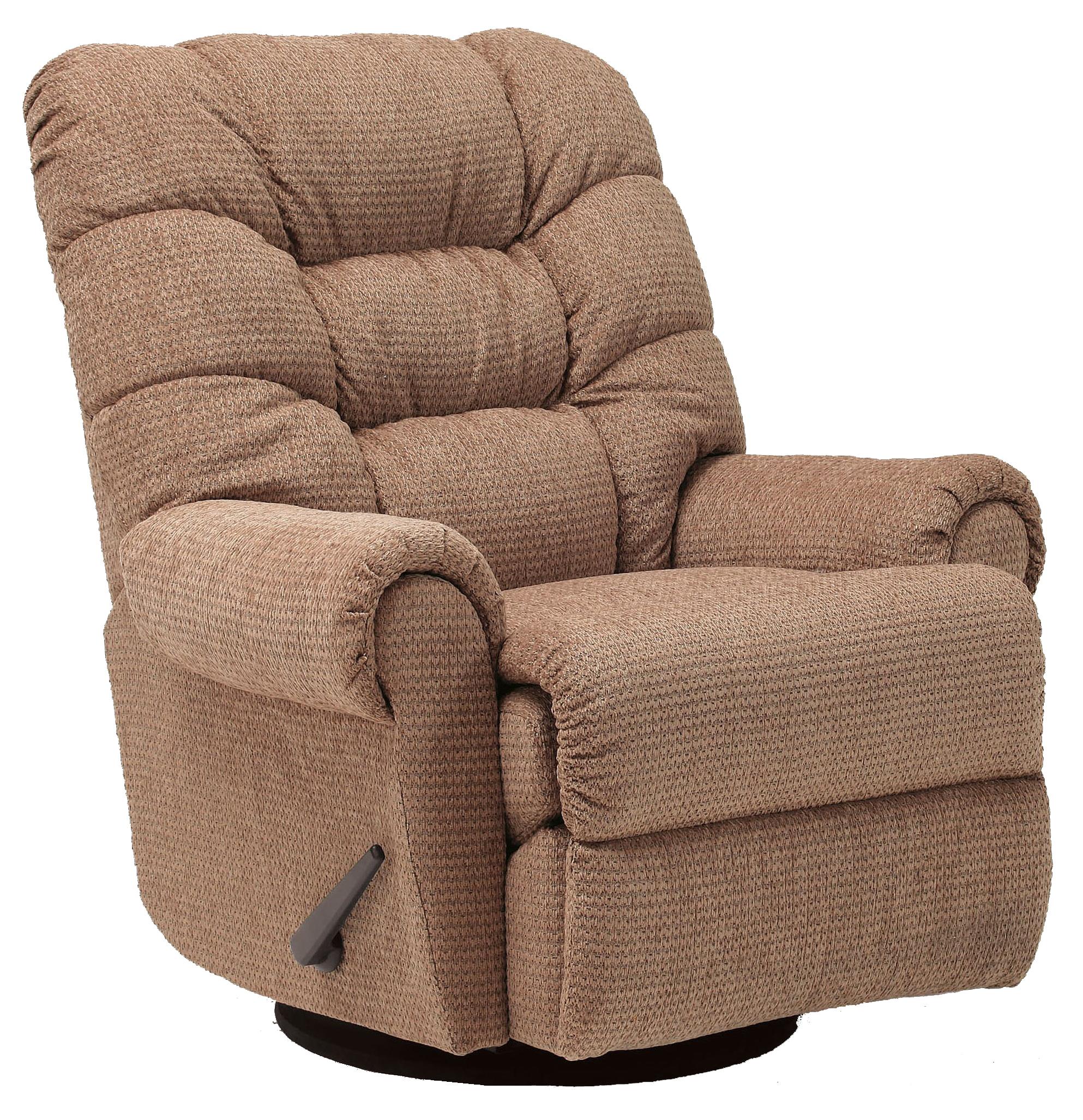 Lane Recliners Casual Styled Zip Swivel Recliner with Channeled Seat